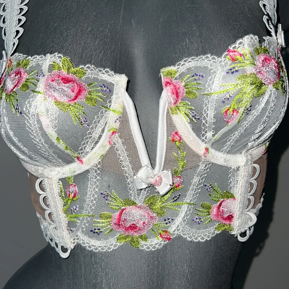 For love & lemons woman’s lace embroidered bustier size XS - Picture 3 of 7